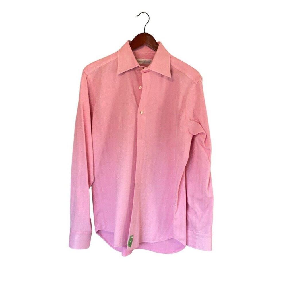 Covent Garden 16 Neck Pink Long Sleeve Shirt Button Down Men's L